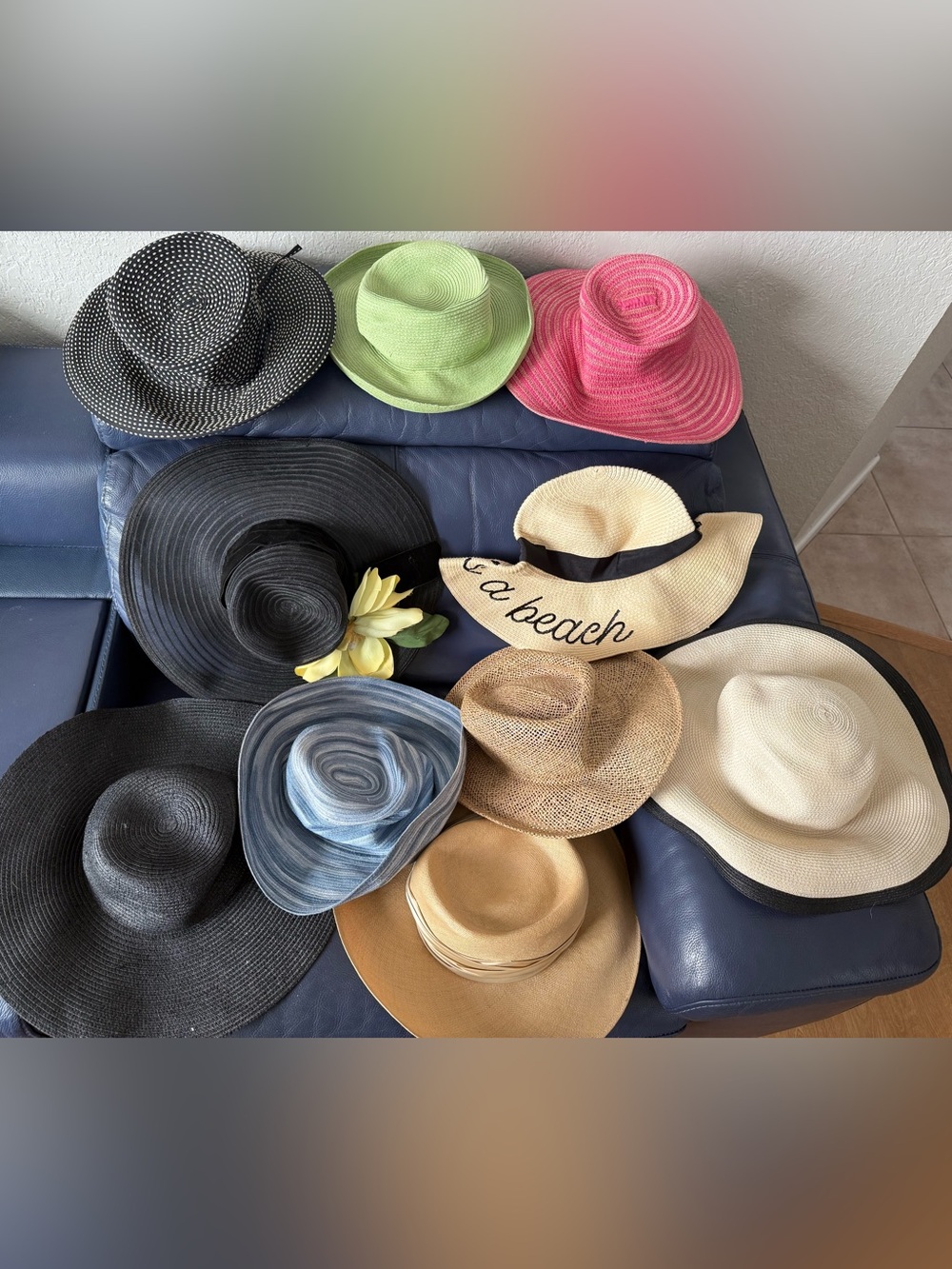 10 pc Women’s Sunhat Lot Variety Fashion Hats Clean Floppy Wide Brim Beach Pool